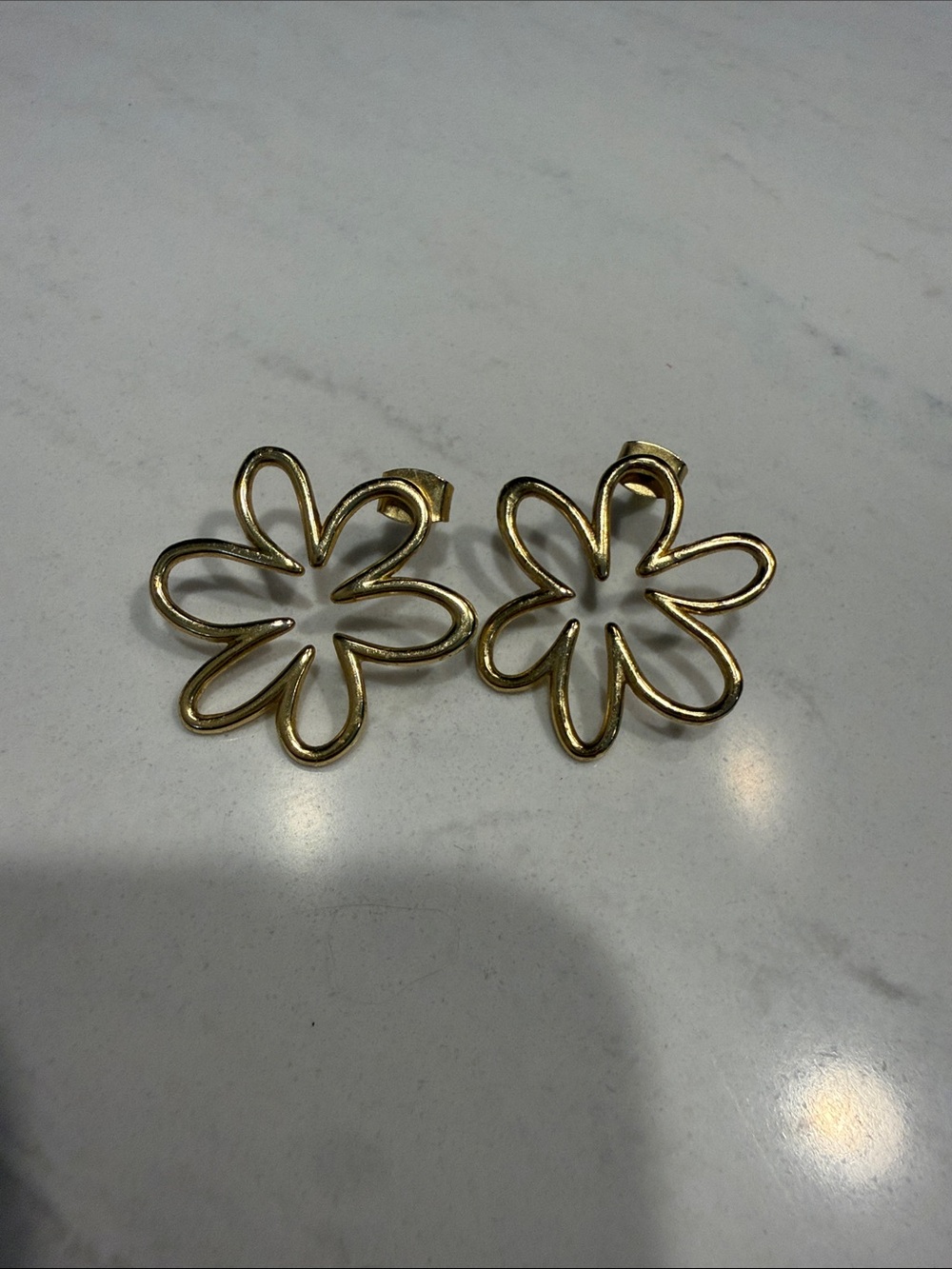 Madewell Gold Floral Outline Stud Earrings